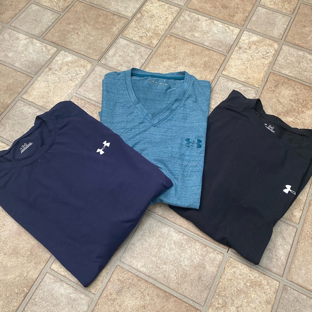 Bundle of 3pcs Under Armour T-shirt Crewneck long short sleeve L-XL